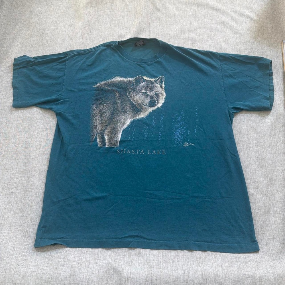Vintage Single Stitch T shirt Men's XL Shasta Wolf graphic 90s